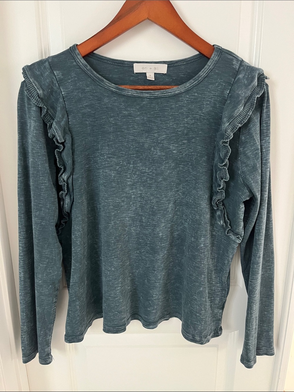 Women's  Ruffle-Trim Long Sleeve Top -Eri +Ali